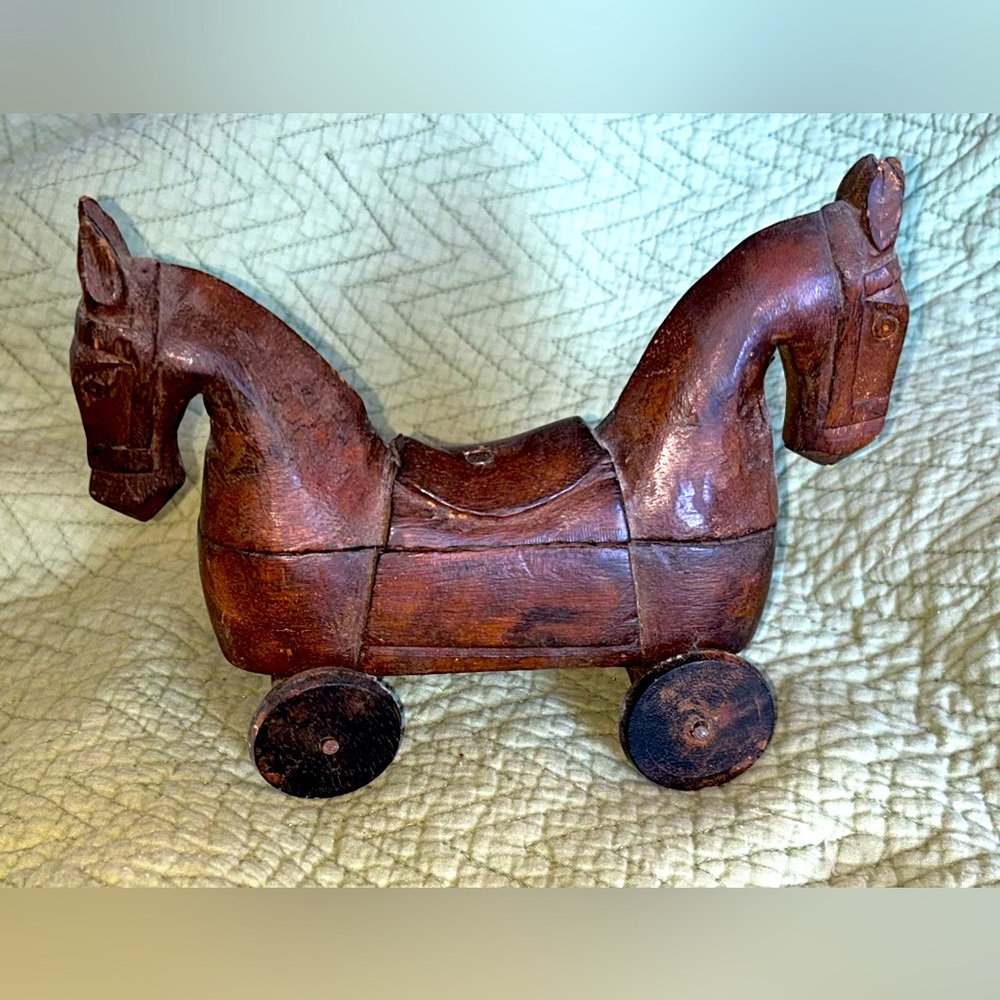 Hand carved wooden tobacco box